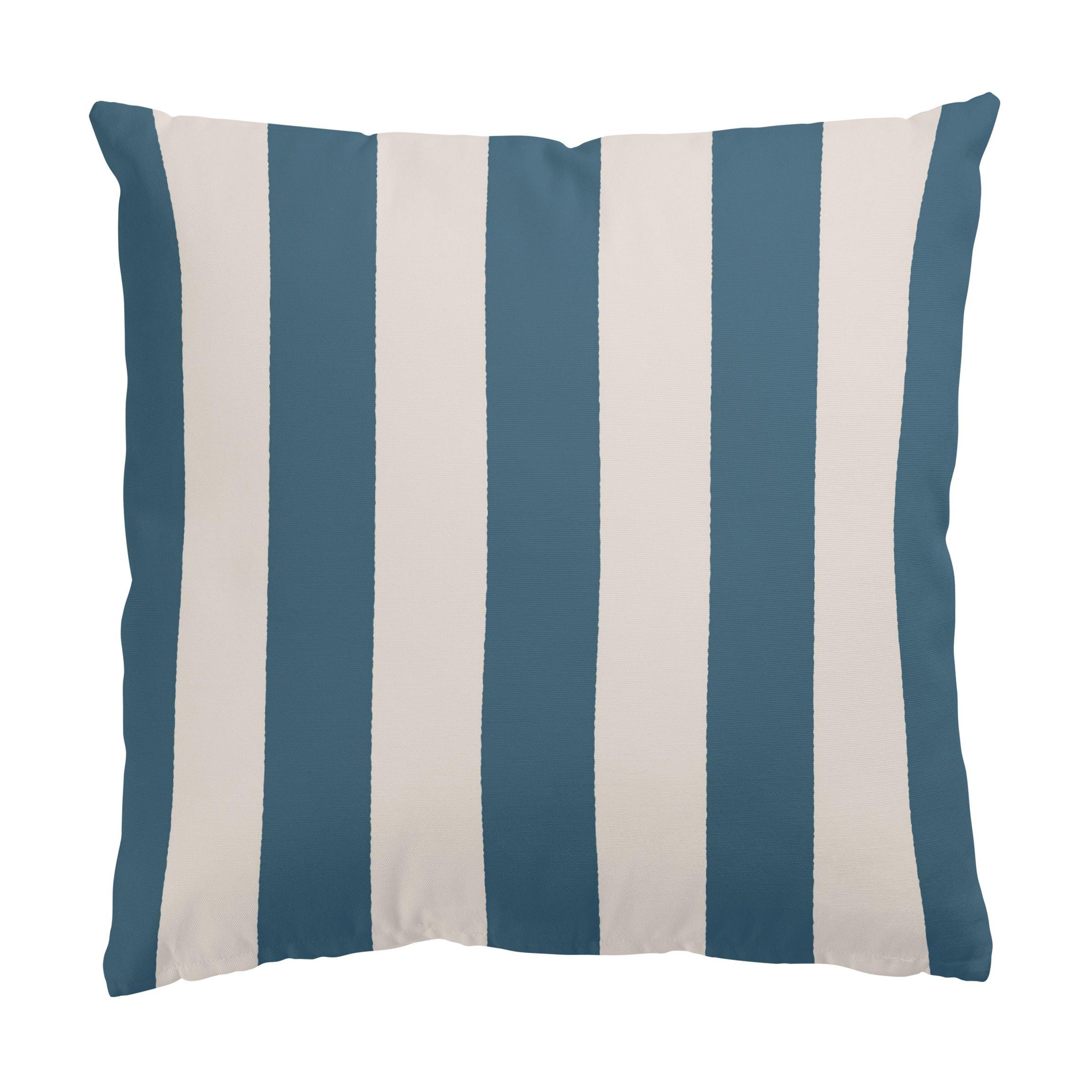 DEKOKISSEN Ocean Blue Große Streifen 50/50 cm - Blau, Textil (50/50/10cm) - Bilderwelten