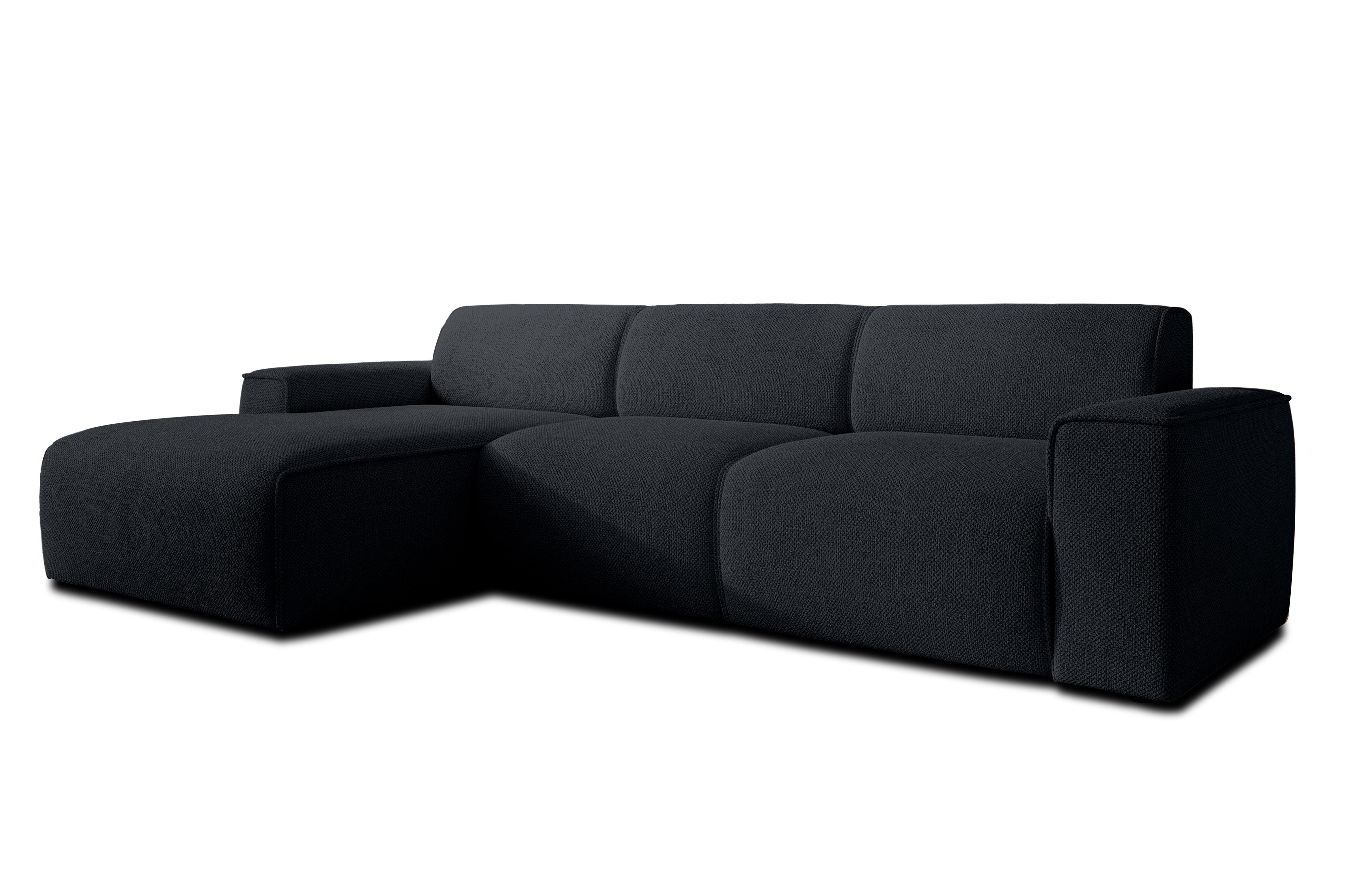 ECKSOFA L Form Didim mini Dunkelgrau 310/165/78 cm – stilvolle kleine Eckcouch L - Schwarz, Kunststoff/Textil (165/310cm) - AX Living