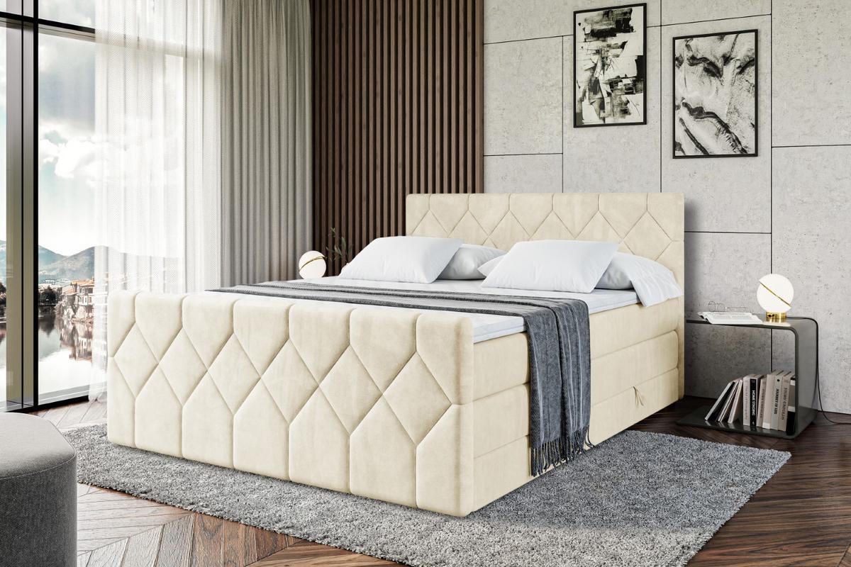 BOXSPRINGBETT CATOR-Z KING - 140x200 - H3/H4 - Beige - Beige, Holzwerkstoff (140/200cm) - ALTDECOR