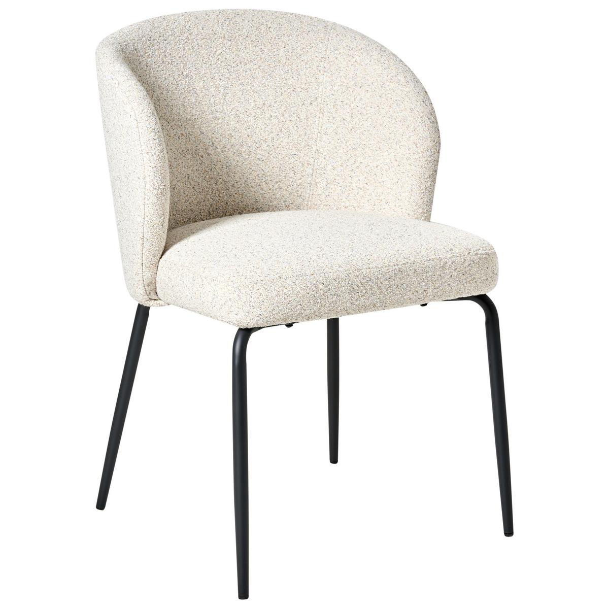 ESSZIMMERSTUHL 2er-Set Bouclé Hellbeige Zana - Beige, Textil (55/80/56cm) - Beliani