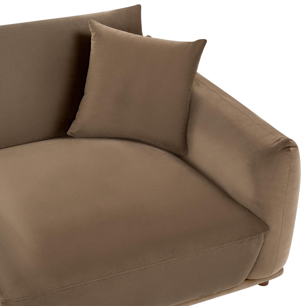 3-SITZER-SOFA Samtstoff Braun Jubek - Braun, Textil (214/81/104cm) - Beliani