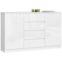 KOMMODE Weiß, Weiß Glanz 99/160/40 - Weiß, Holzwerkstoff (160/99/40cm) - RAUMHIRSCH FURNITURE
