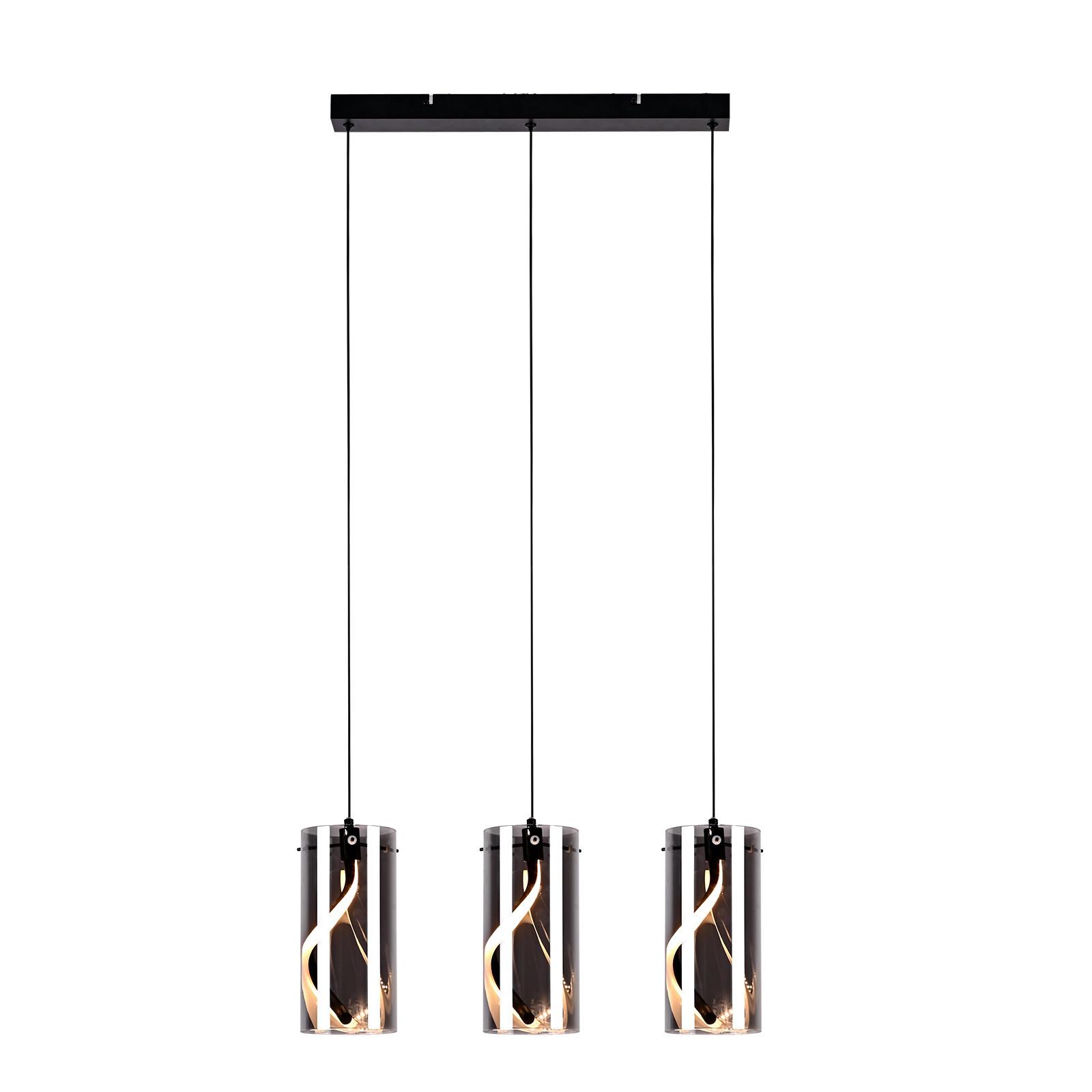 LED PENDELLEUCHTE Beatrice 48/12/150 cm - Schwarz, Glas (48/12/150cm) - ZMH