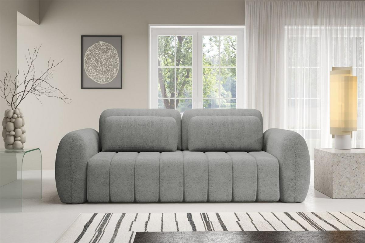 SCHLAFSOFA Caria - Grau, Holzwerkstoff/Textil (266/95/110cm) - Fun Möbel