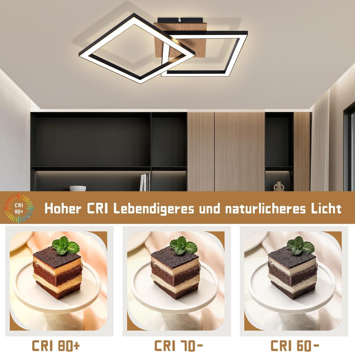 LED-DECKENLEUCHTE Frost 33.3/33/6.1 cm - Schwarz, Metall (33.3/33/6.1cm) - Nettlife