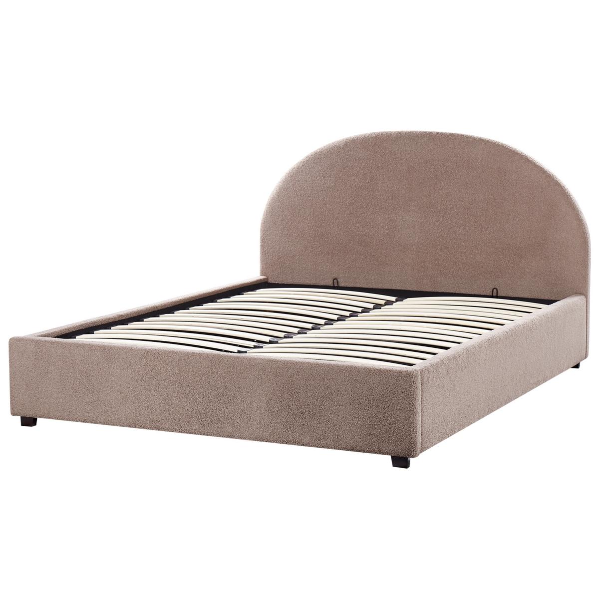 BETT mit Stauraum 160x200 cm Beige Vaucluse - Taupe, Textil (160/200cm) - Beliani