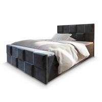 BOXBETT MONA 140x200 cm mit Matratze und Topper - Grau - Grau, Holz (140/200cm) - MASSENO