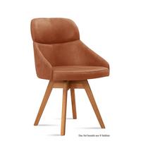 ESSZIMMERSTUHL drehbar (8er-Set) Drala 52x82x63 Eiche geölt/Cognac - Cognac/Eichefarben, Kunststoff (63/82/52cm) - 58aufmkessel