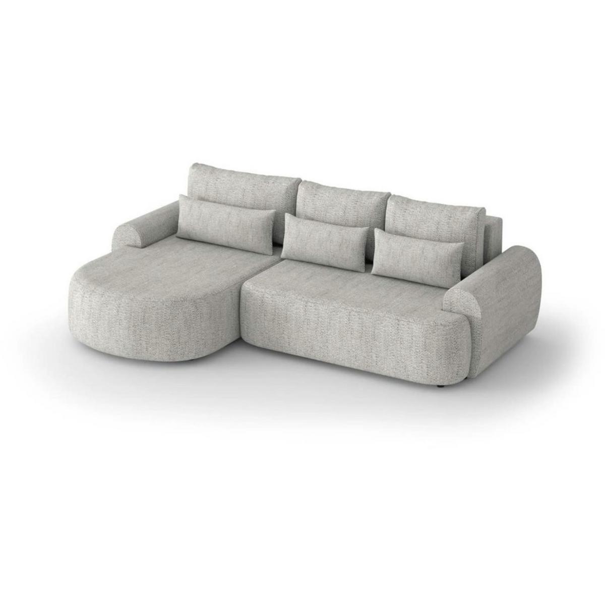ECKSCHLAFSOFA Olivio L Beige - Beige/Schwarz, Kunststoff/Textil (266/170cm) - Beautysofa