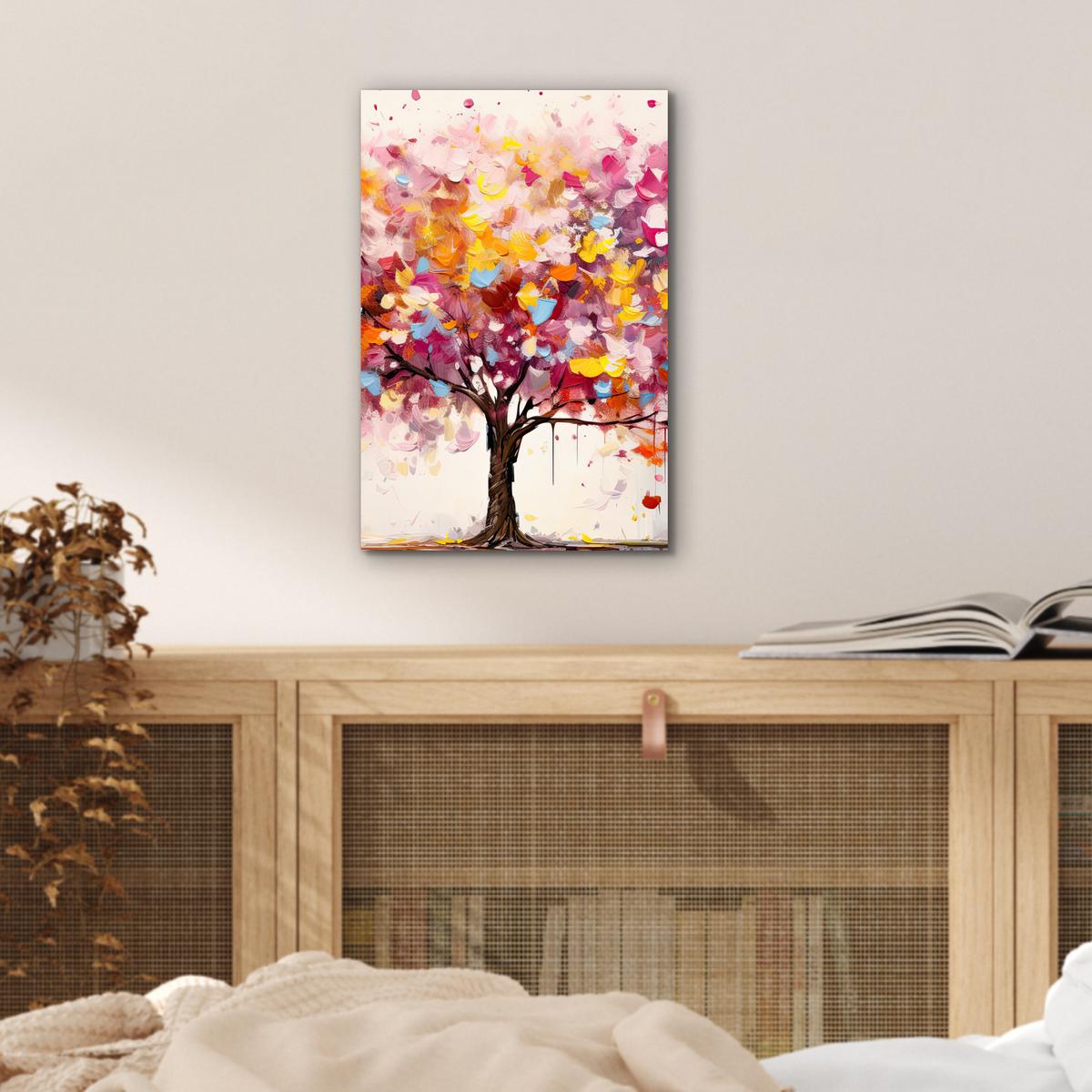 METALLBILD Aquarell - Baum - Kunst - Abstrakt 20x30 cm - Multicolor, Metall (20/30cm) - MuchoWow