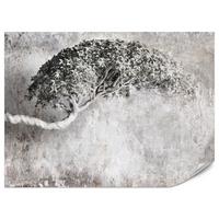 FOTOTAPETE Abstrakter Baum Beton 3D Effekt 400x280 - Schwarz/Grau, Papier (400/280cm) - Muralo