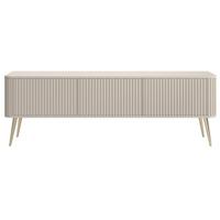 TV-LOWBOARD Ovarlo Greige mit goldenen Metallbeinen 163 cm - Taupe/Goldfarben, Holzwerkstoff/Metall (163.2/49.2/38cm) - Selsey