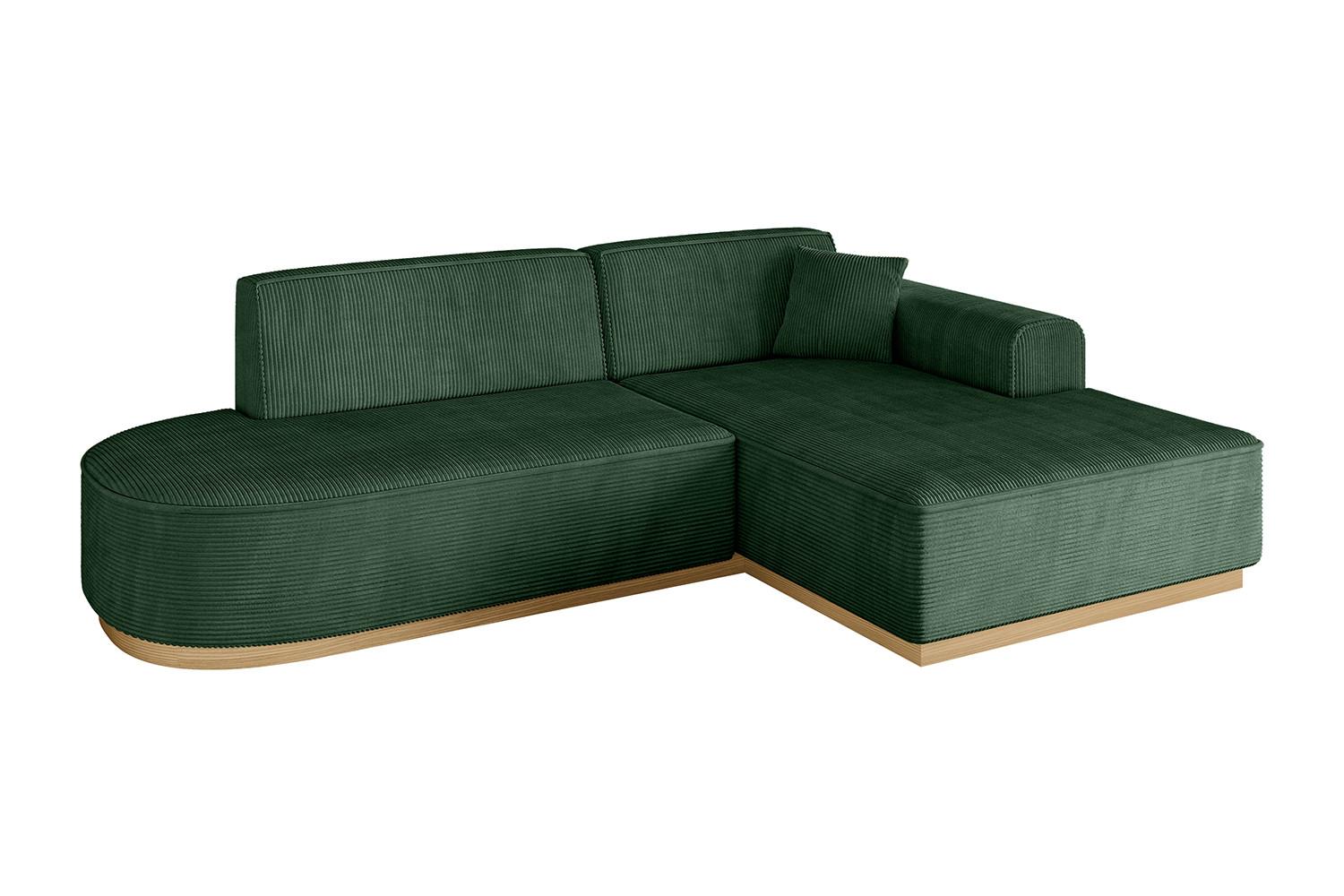 ECKSOFA Ottomane Rechts IREA-L1-v2 - 232x165x80 cm Grün - Currygelb, Holzwerkstoff/Textil (232/165cm) - ALTDECOR