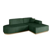 ECKSOFA Ottomane Rechts IREA-L1-v2 - 232x165x80 cm Grün - Currygelb, Holzwerkstoff/Textil (232/165cm) - ALTDECOR
