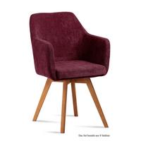 ARMLEHNSTUHL (8er-Set) Dolli 57x87x60 Eiche geölt/Marsala - Eichefarben/Brombeere, Kunststoff (60/87/57cm) - 58aufmkessel