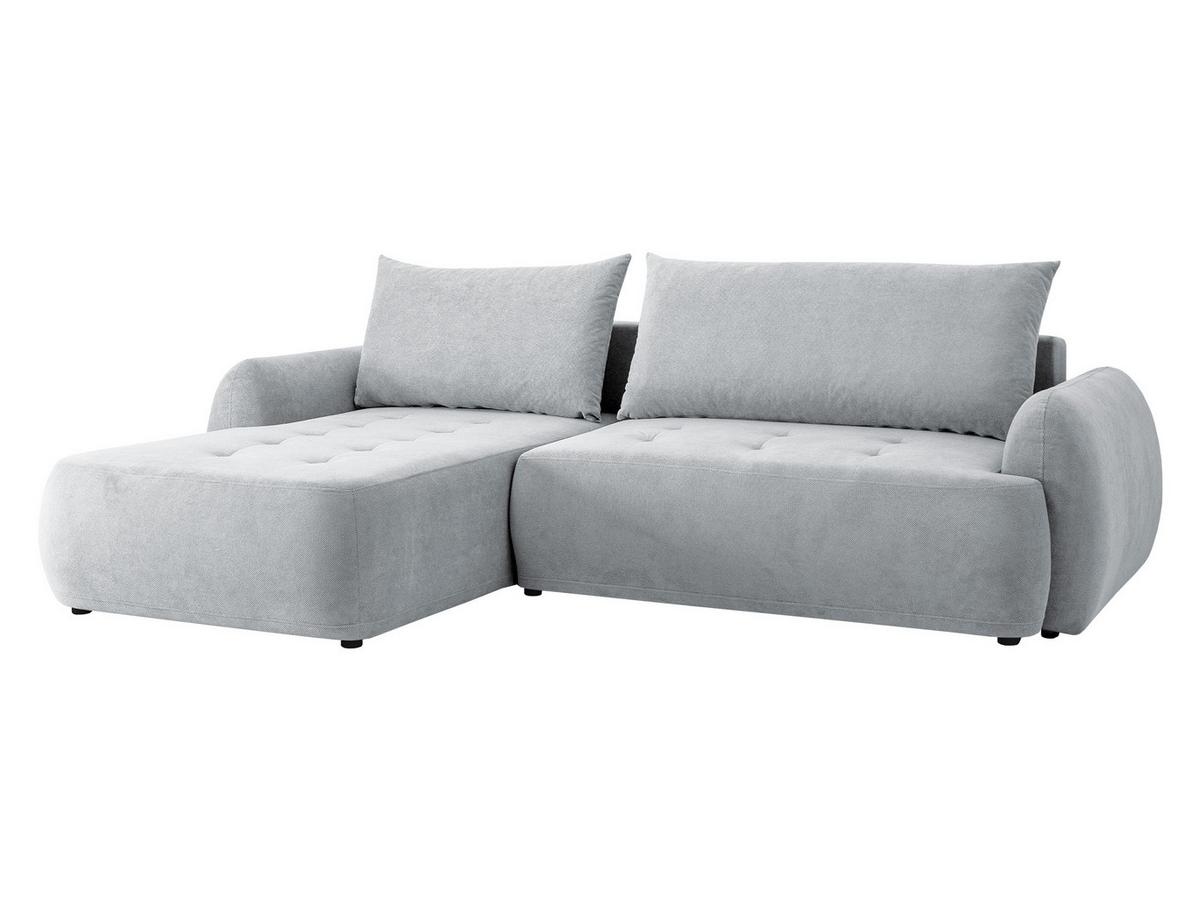 ECKSCHLAFSOFA Bueno II, Seite: Links - Hellgrau/Schwarz, Holz/Textil (280/185cm) - MIRJAN24
