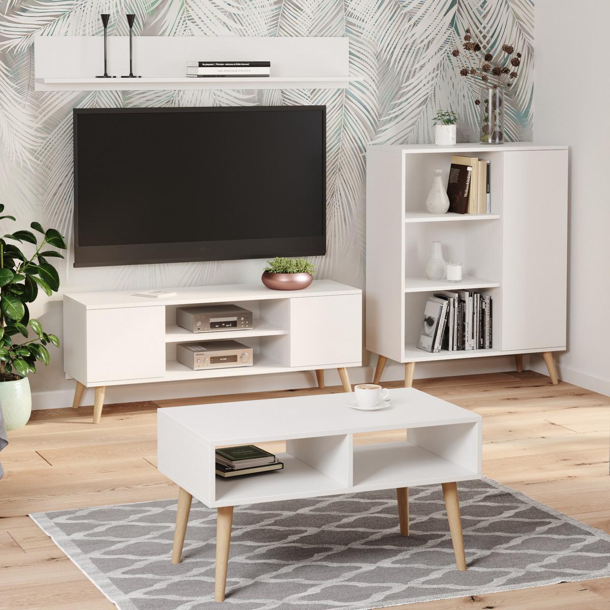BÜCHERREGAL Fondi - Weiß, Holzwerkstoff (90/116/40cm) - RAUMHIRSCH FURNITURE