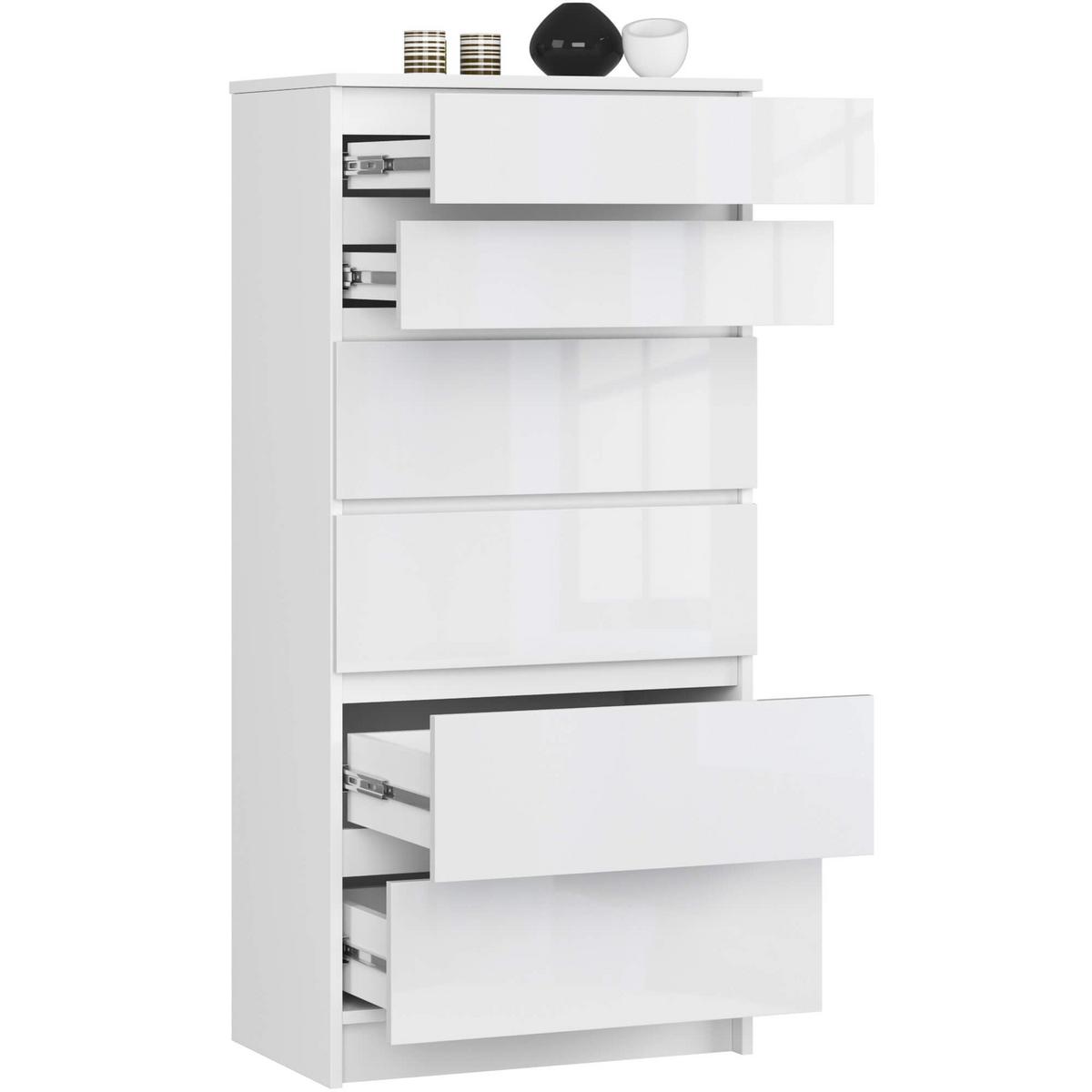 KOMMODE Weiß, Weiß Glanz 130/60/40 - Weiß, Holzwerkstoff (60/130/40cm) - RAUMHIRSCH FURNITURE