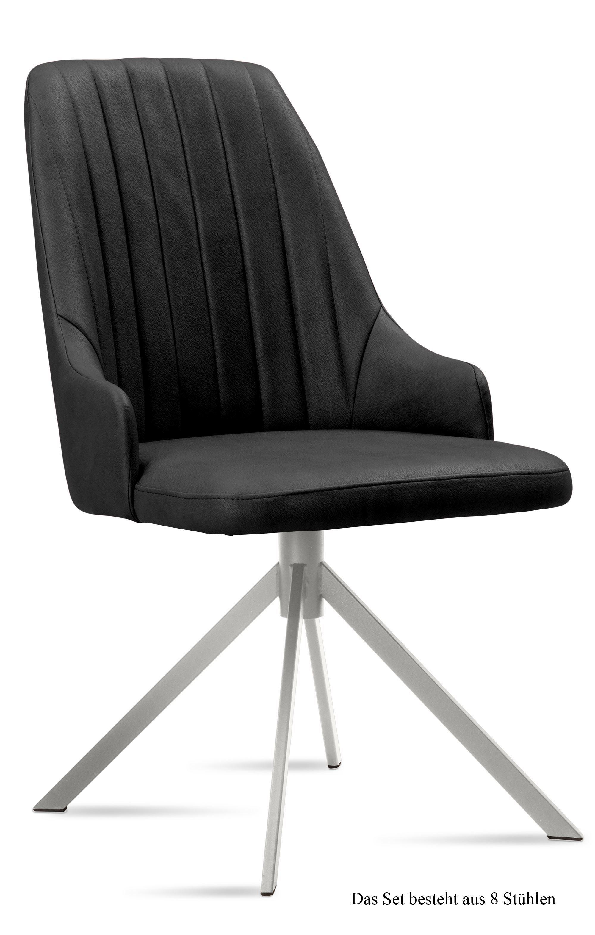 ESSZIMMERSTUHL (8er-Set) Dorrit 52x91x60 Edelstahl/Anthrazit - Edelstahlfarben/Anthrazit, Kunststoff (60/91/52cm) - 58aufmkessel
