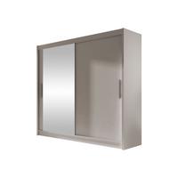 KLEIDERSCHRANK London VI - Kaschmir/Silberfarben, Holzwerkstoff/Kunststoff (180/215/58cm) - MIRJAN24