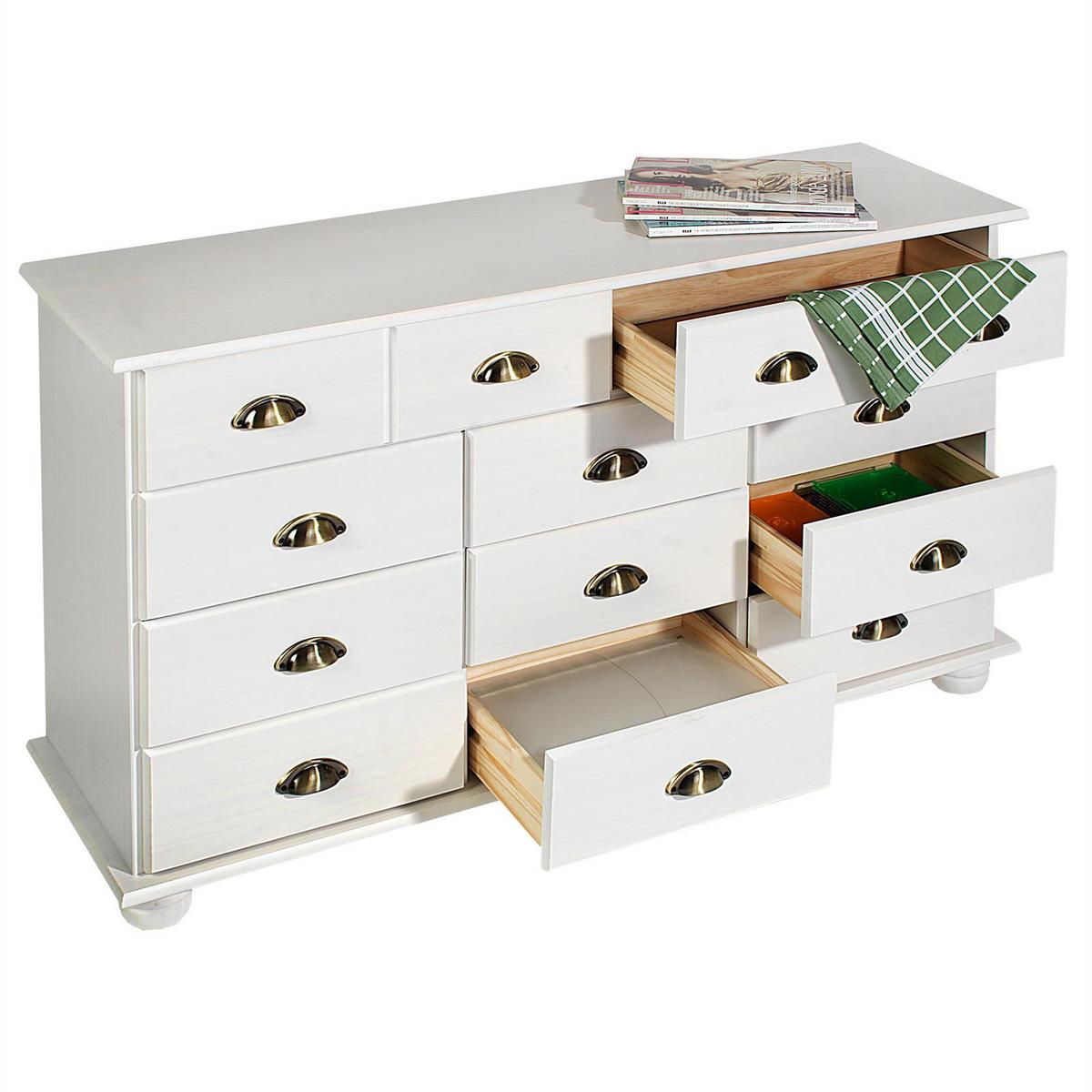 APOTHEKERKOMMODE COLMAR weiß - Weiß, Holz (117/73/35cm) - IDIMEX