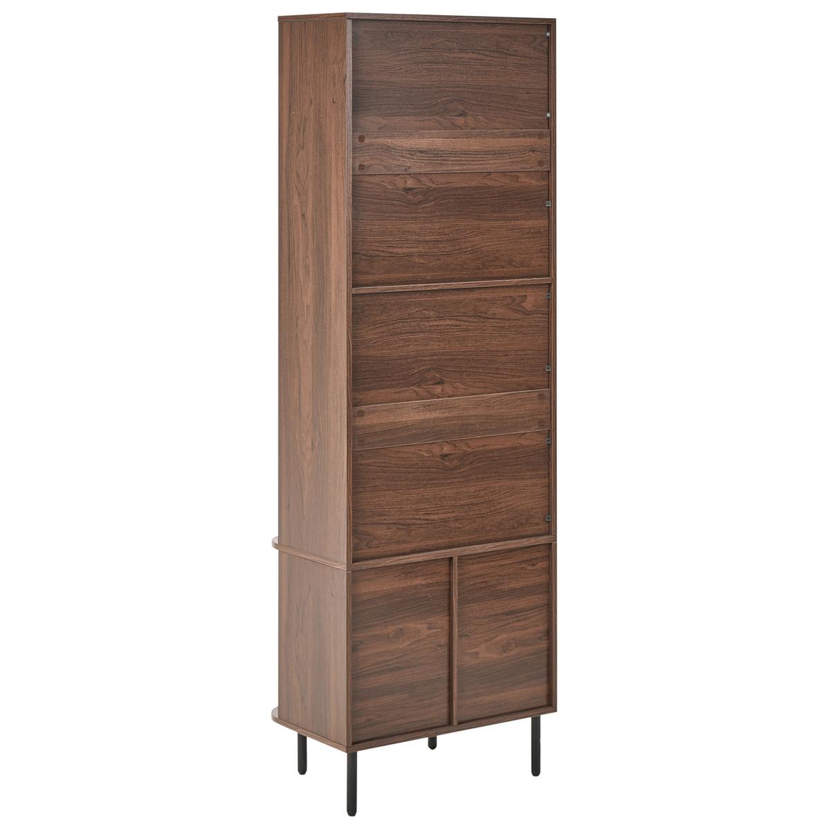 BÜCHERREGAL mit 6 Ebenen 180 cm Dunkelbraun Bradley - Dunkelbraun, Holzwerkstoff (60/180/40cm) - Beliani