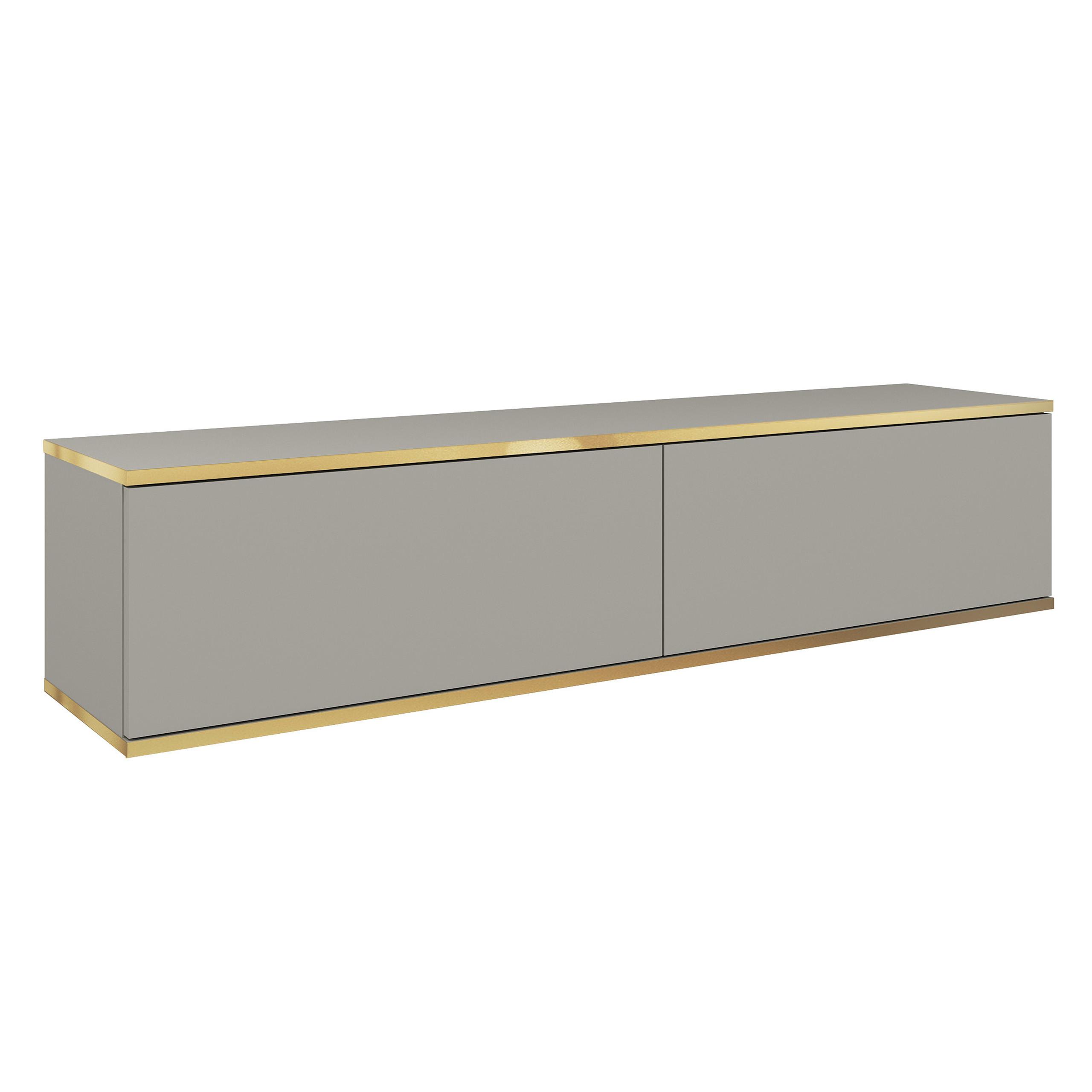 LOWBOARD VENEZIA 135x32x30 cm mit 2 Türen Grau - Grau, Holzwerkstoff (135/30/32cm) - MASSENO