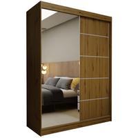 SCHWEBETÜRENSCHRANK MIRELLA 150/216/61 cm 2-türig mit Spiegel Eiche Artisan - Eiche Artisan, Holzwerkstoff (150/216/61cm) - MASSENO
