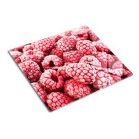 GLASPLATTE 60x52 cm Gefrorene Himbeeren - Rot, Glas (60/0.4/52cm) - TULUP