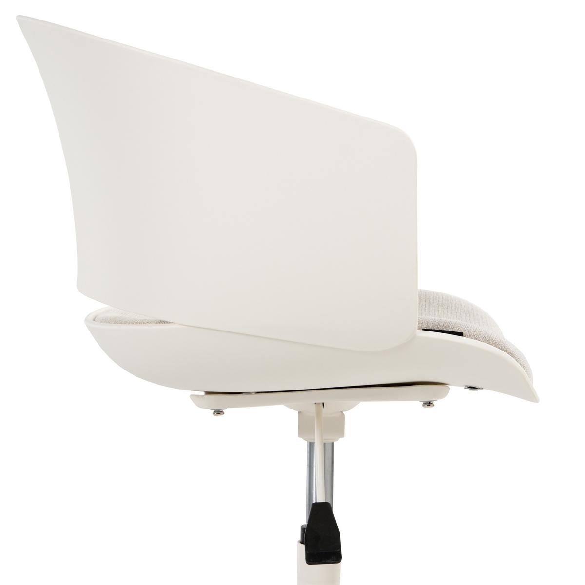 BÜROSTUHL Cremeweiß Gleeful - Beige/Schwarz, Textil (64/77/64cm) - Beliani