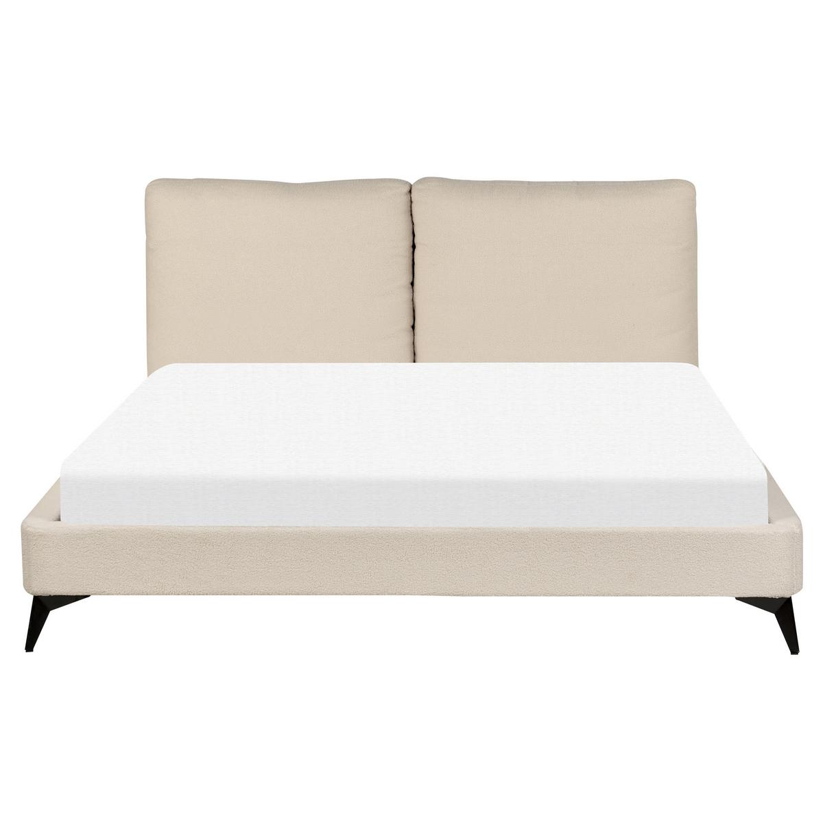 POLSTERBETT 160/200cm Helles Beige Melle - Beige, Textil (160/200cm) - Beliani