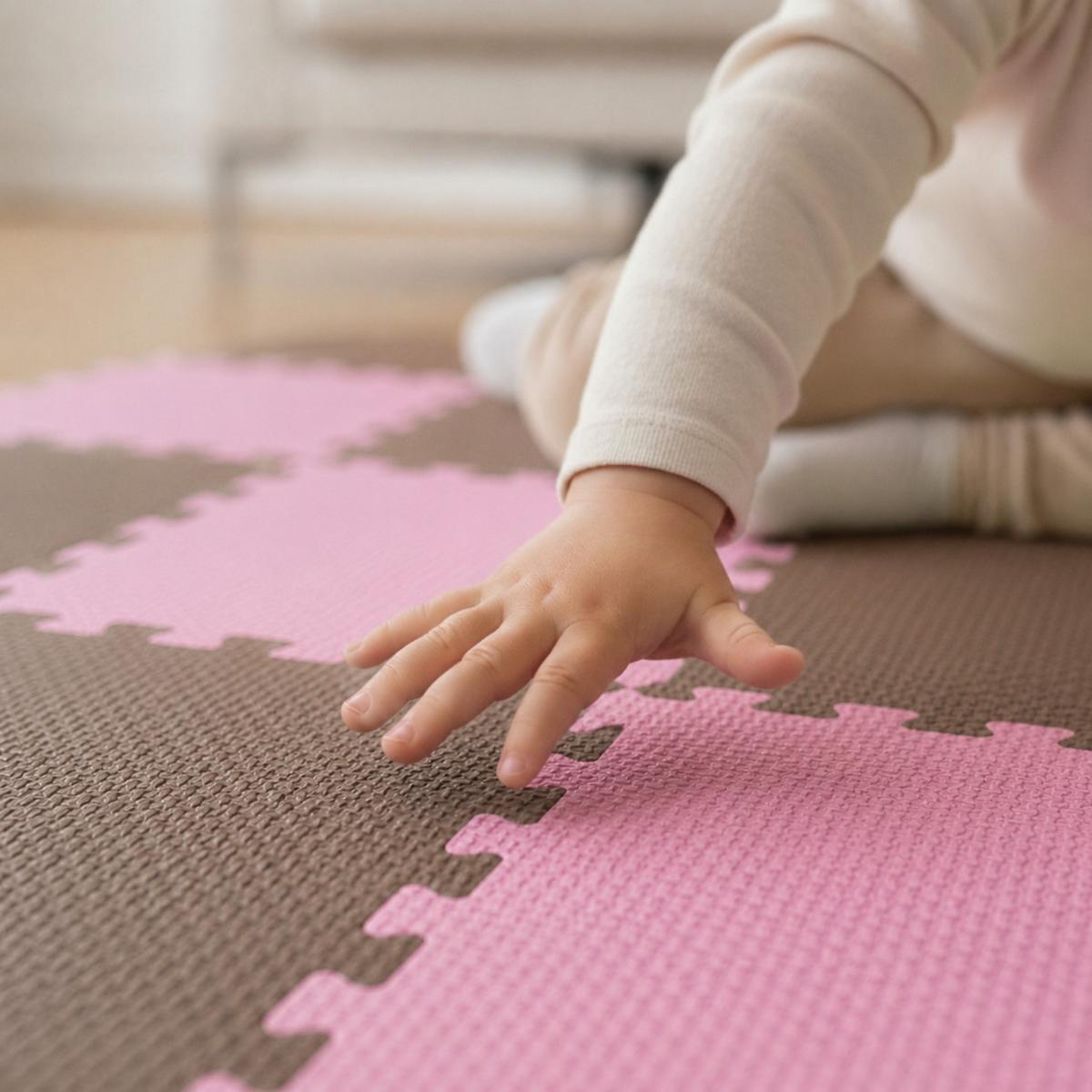 SPIELMATTE ab Null - 180/90/1 cm Puzzlematte Pink - Multicolor, Kunststoff (30/30cm) - Littletom