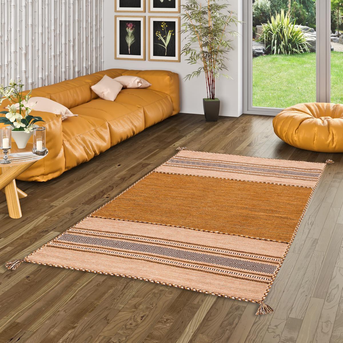 NATUR TEPPICH KELIM NAVARRO - Braun, Textil (140/200cm) - Pergamon