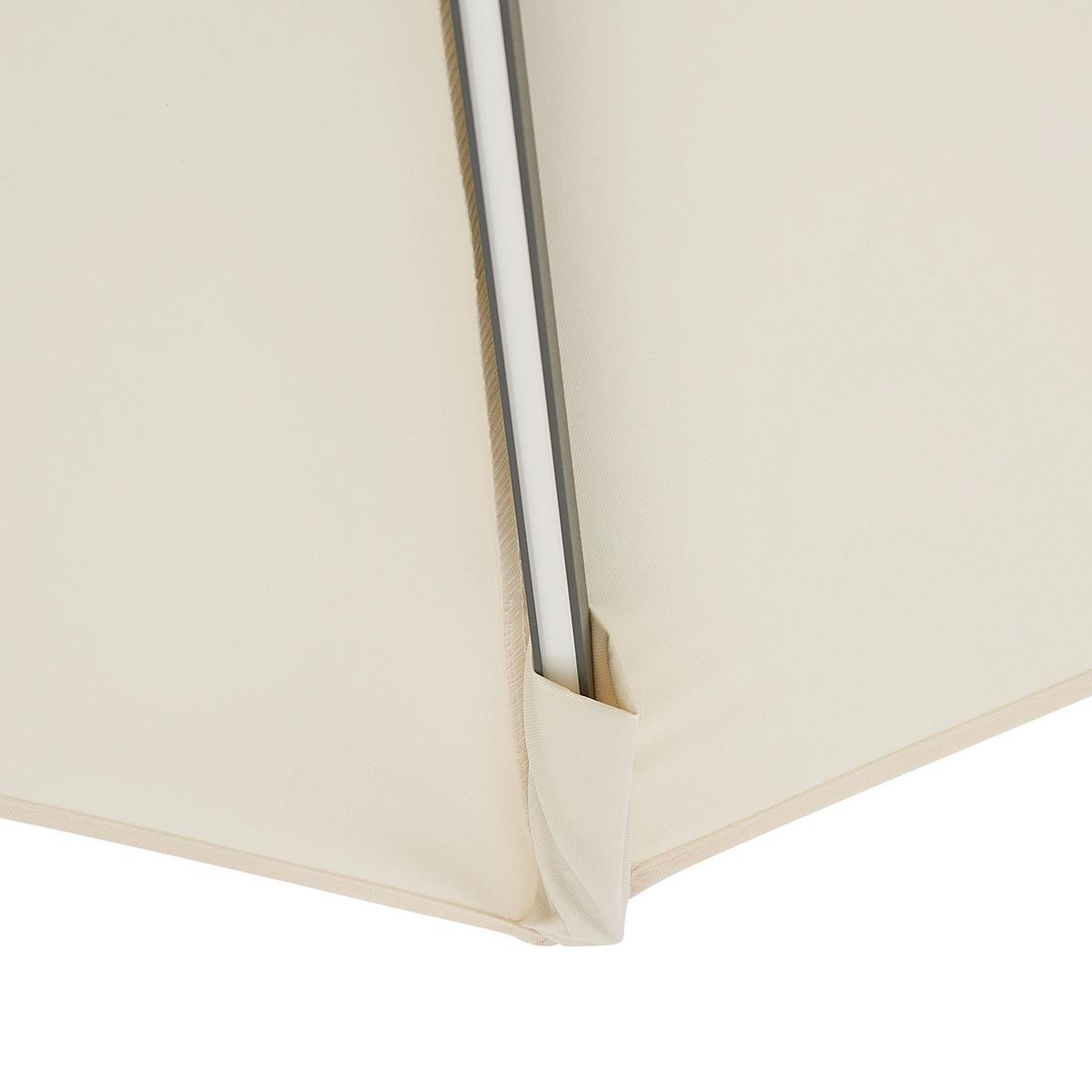 SONNENSCHIRM LED Solar Beleuchtung beige 285 cm Corval - Beige/Grau, Textil (285/285cm) - Beliani