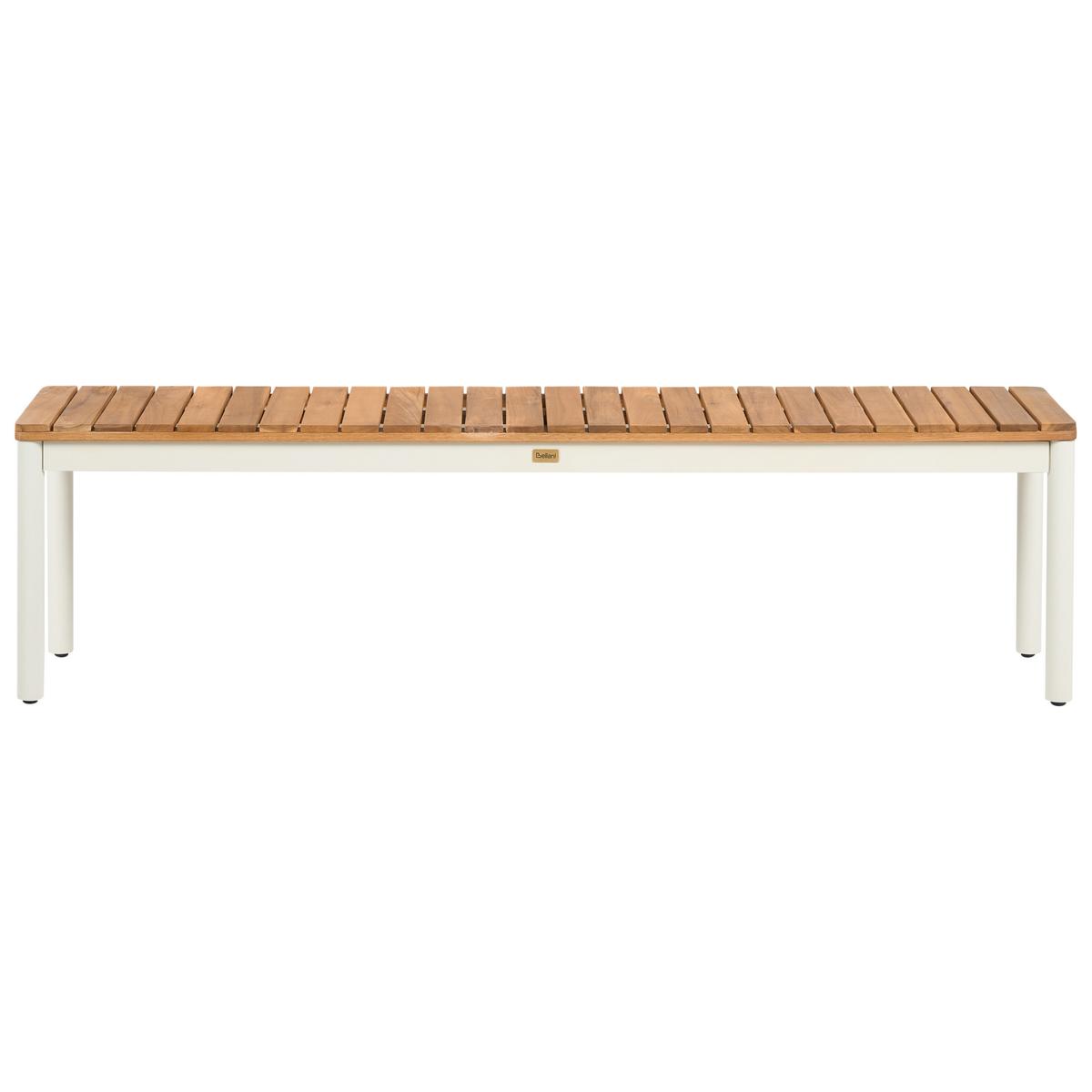 GARTENMÖBEL-SET mit Bänken 6-Sitzer Akazienholz Braun Corricella - Creme, Holz - Beliani