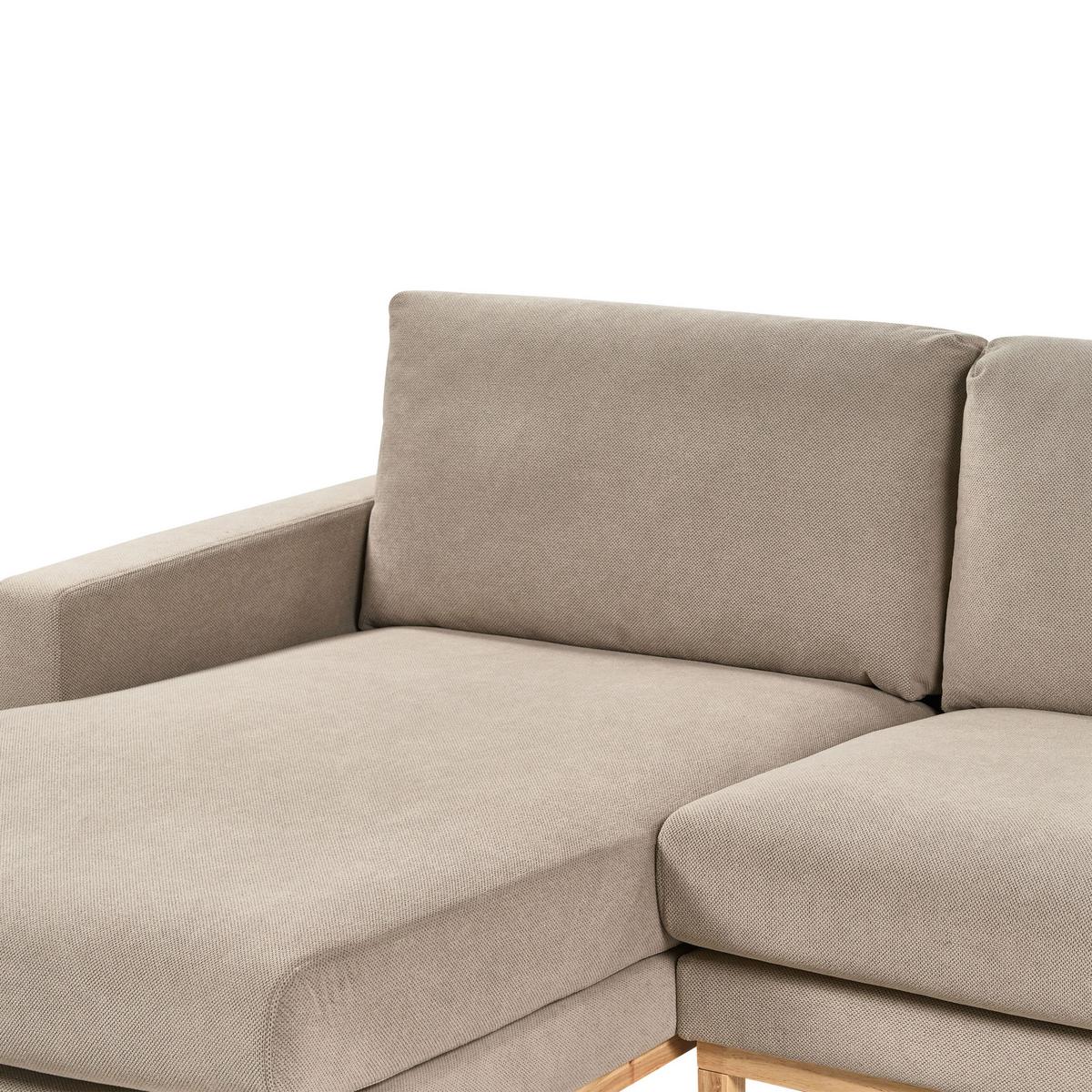 ECKSOFA 4-Sitzer Stoff Taupe rechtsseitig Siggard - Taupe/Beige, Textil (296/163cm) - Beliani