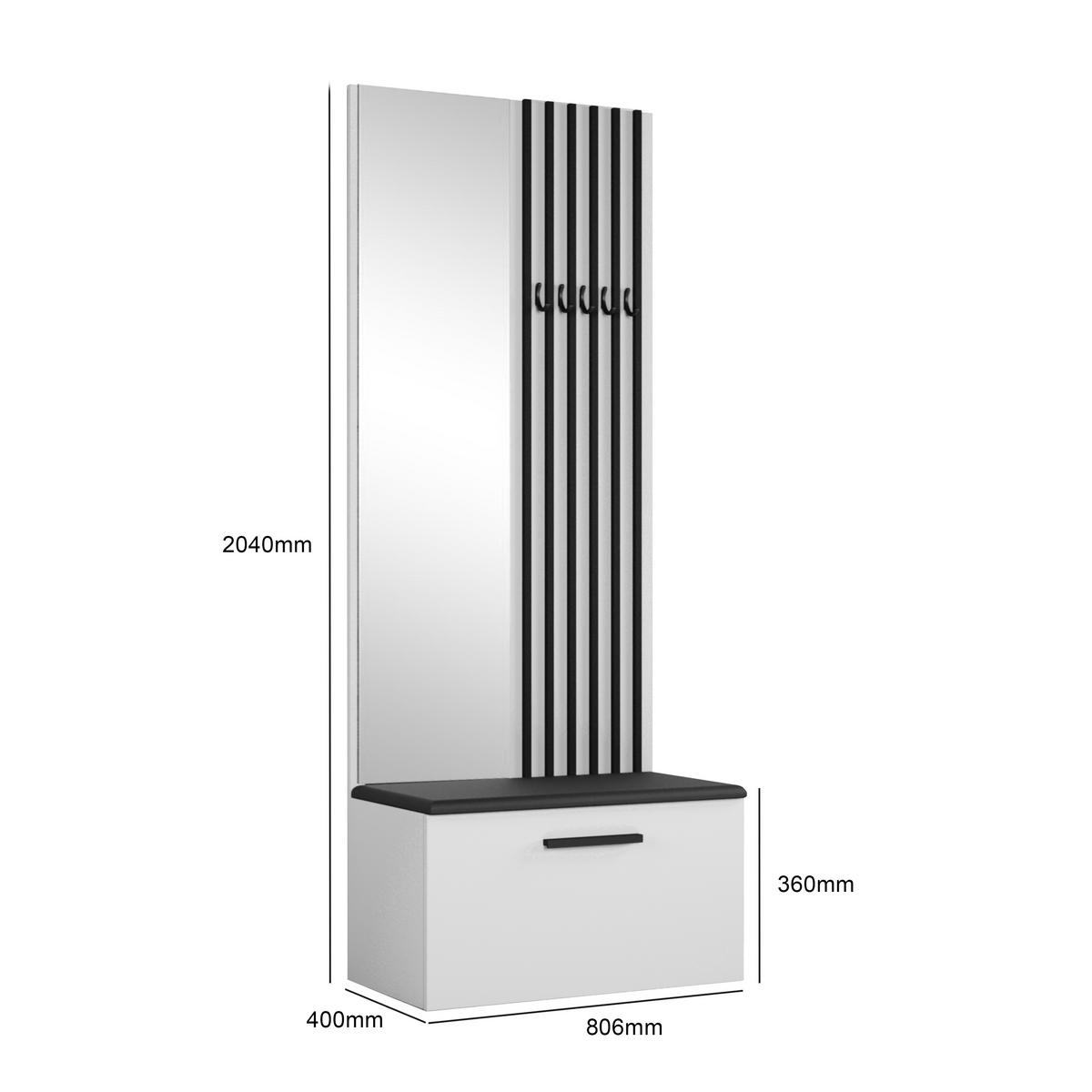 GARDEROBENSCHRANK Rosanno II Grau 80,6/204/40 cm – Modern, mit Spiegel und Kleiderhaken - Grau, Holzwerkstoff/Kunststoff (80.7/204/40cm) - AX Living