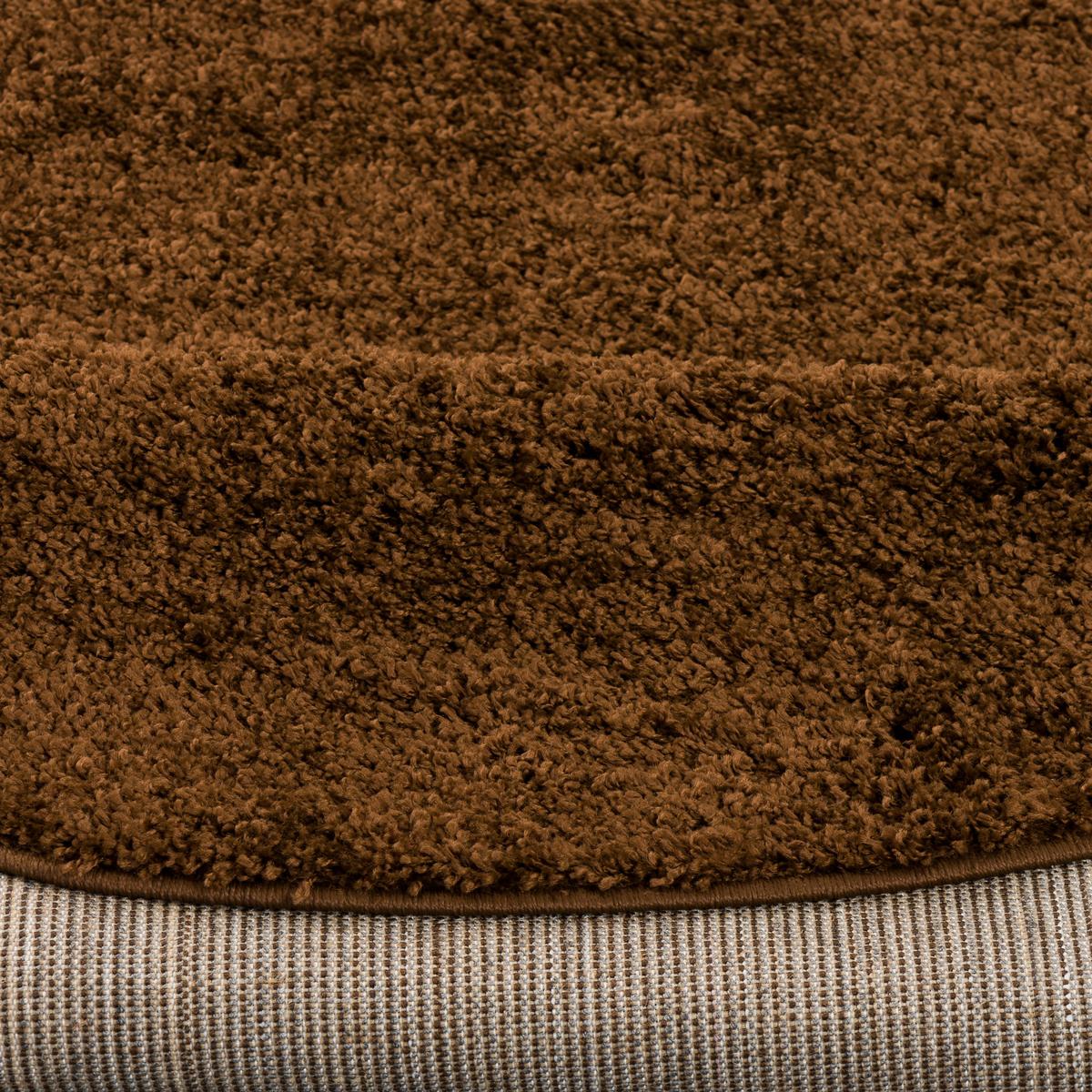 HOCHFLOR LANGFLOR TEPPICH ALOHA RUND - Braun, Textil (150/150cm) - Pergamon