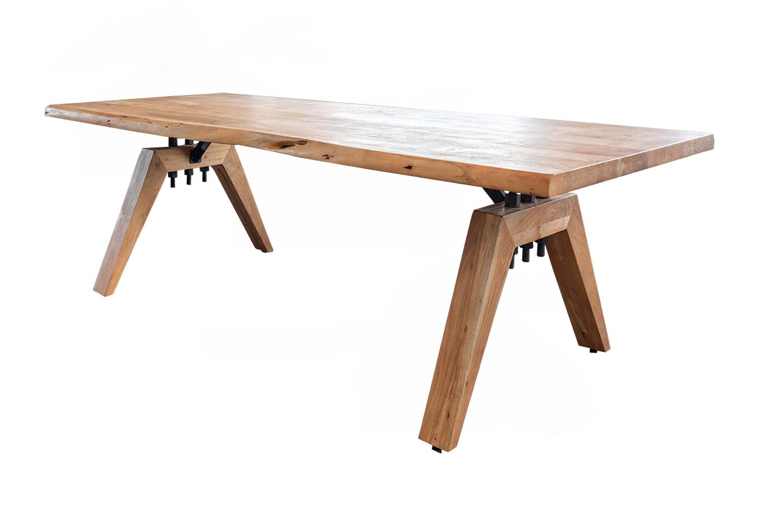 ESSTISCH MIT BAUMKANTE WOODY Braun Akazie - Schwarz/Braun, Akazienholz/Holz (100/240/78cm) - KAWOLA