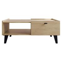 COUCHTISCH Vurkizo 1SZ - Eichefarben/Schwarz, Holzwerkstoff/Kunststoff (70/100/40cm) - MIRJAN24