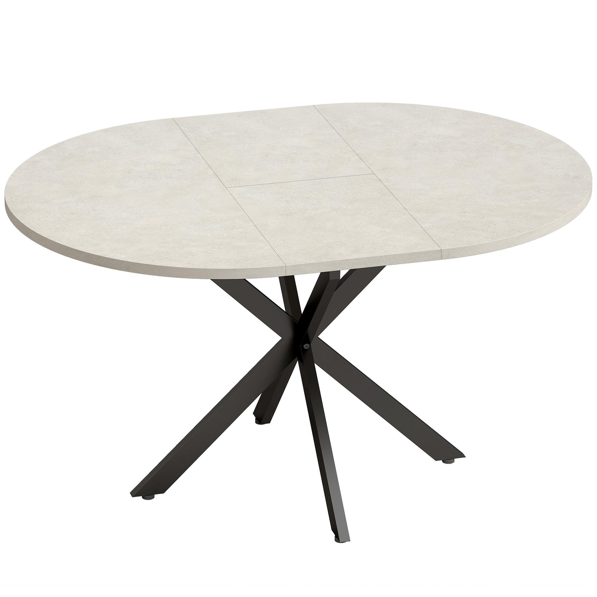 AUSZIEHBARER-ESSTISCH MDF Stahl Grau - Schwarz/Grau, Holzwerkstoff/Metall (135/100/75cm) - HOMCOM