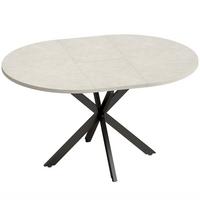 AUSZIEHBARER-ESSTISCH MDF Stahl Grau - Schwarz/Grau, Holzwerkstoff/Metall (135/100/75cm) - HOMCOM