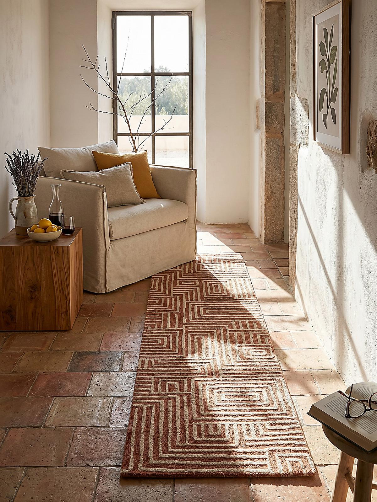 TEPPICH ARLEN, geometrisch, Terrakotta, 80 x 300 cm - Orange, Textil (300/80cm) - KADIMA DESIGN