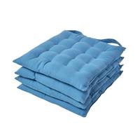 STUHLKISSEN 4er-Set blau 40/40/6,5 cm - Blau, Textil (40/40/6.5cm) - Homescapes