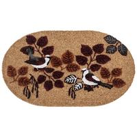 FUSSMATTE Naturfarben 45/75 cm Vogel Kokosfasern Toolik - Naturfarben, Textil (45/75cm) - Beliani