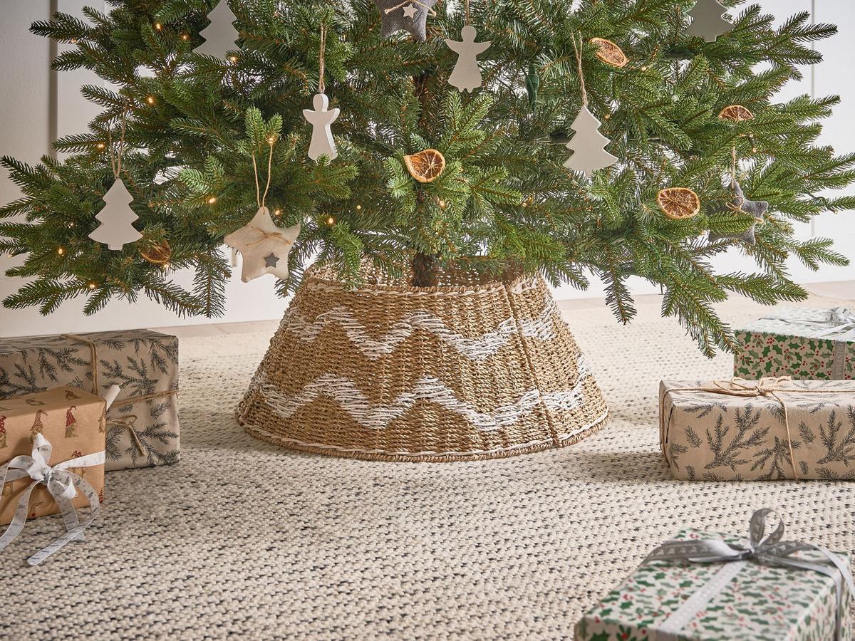 WEIHNACHTSBAUMKRAGEN 24 cm Naturfarben Hiver - Naturfarben, Naturmaterialien (24cm) - Beliani
