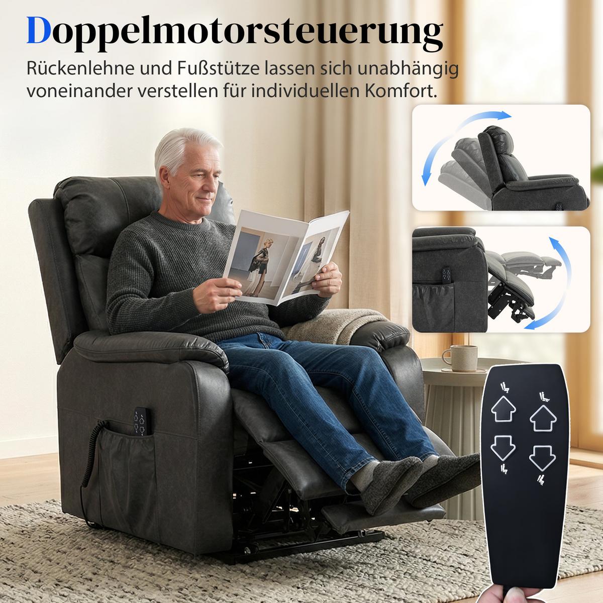 RELAXSESSEL Kunstleder Schaumstoff Schwarz - Schwarz, Kunststoff (87/105/96cm) - HOMCOM