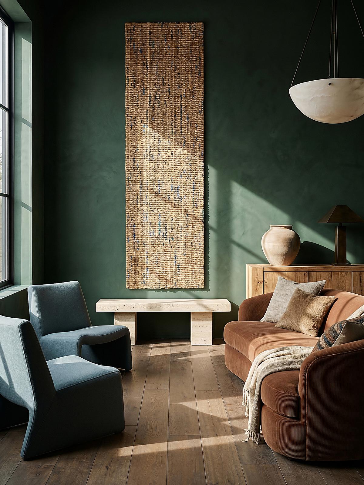 JUTETEPPICH handgewebt ERME, in Naturjute, Natur-Blau, 60 x 230 cm - Beige, Textil (230/60cm) - KADIMA DESIGN