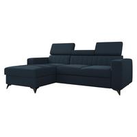 ECKSOFA Milano, Seite: Links LC+2R - Schwarz/Dunkelblau, Holz/Textil (236/172cm) - MIRJAN24