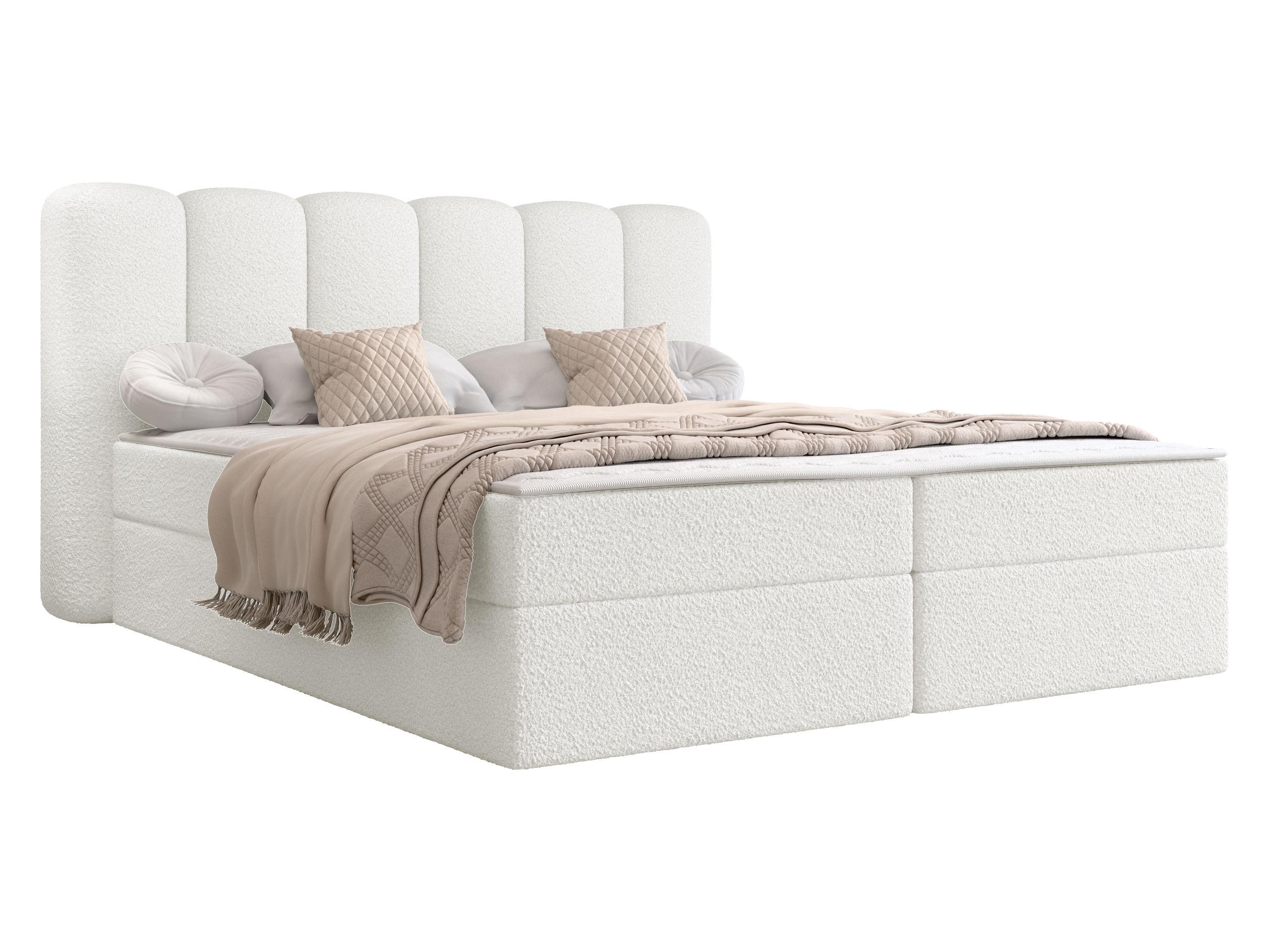 BOXBETT Softi 1 Boucle - H3 - Creme/Schwarz, Holz/Holzwerkstoff (140/200cm) - MIRJAN24